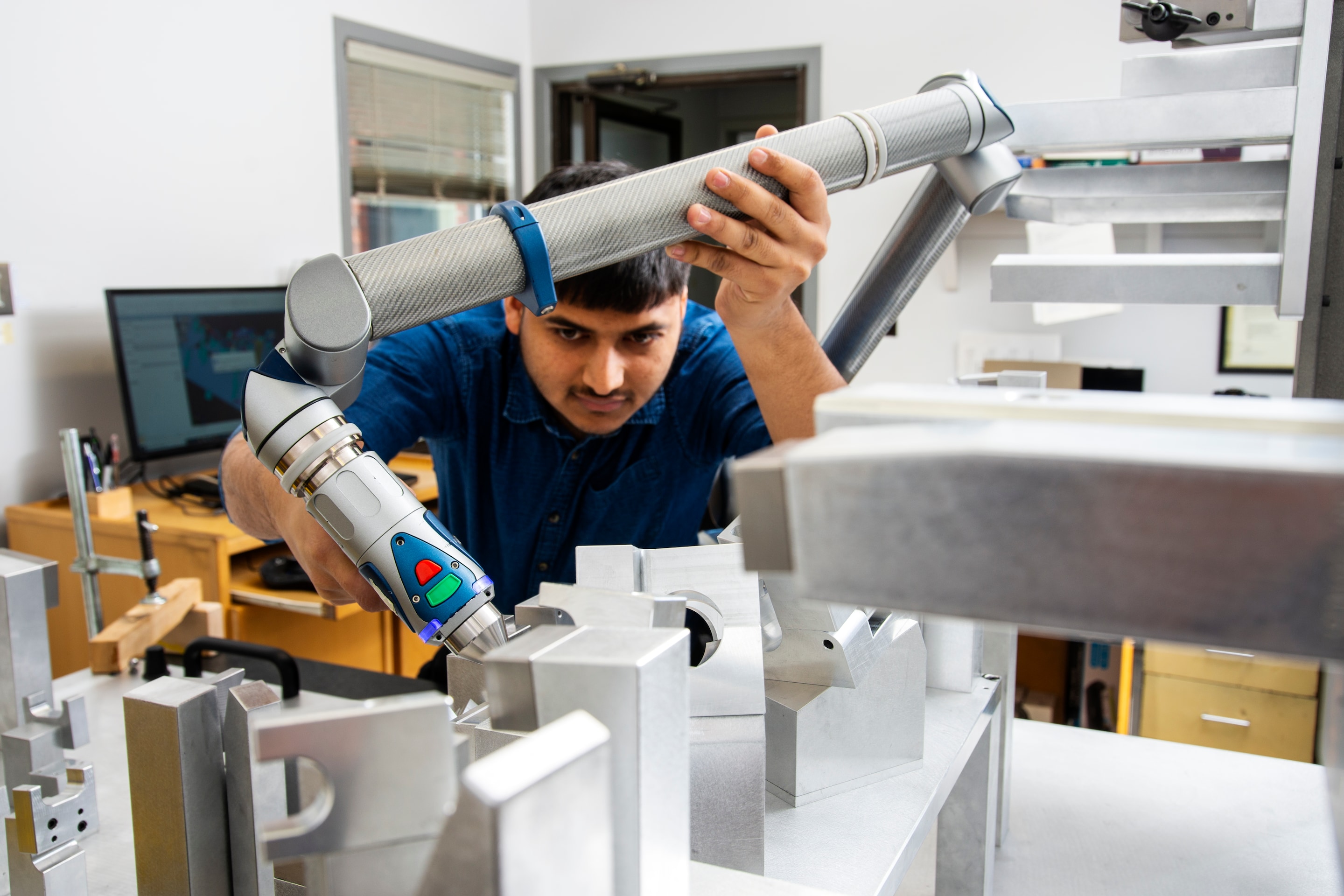 Engineer working on a device